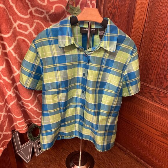 SAG HARBOR Bright Button Up - Picture 1 of 3
